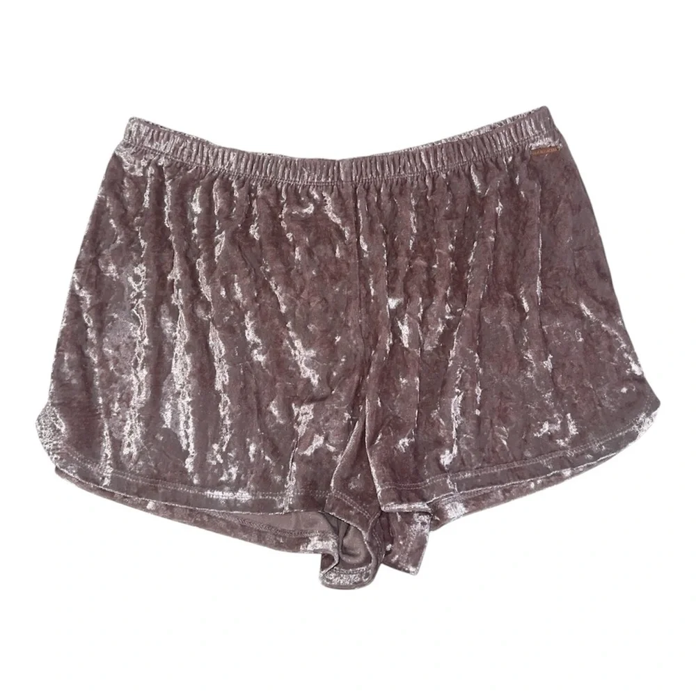 Danskin Dusty Pink Crushed Velvet Sleepwear Pajama Set Top and Shorts Size M
